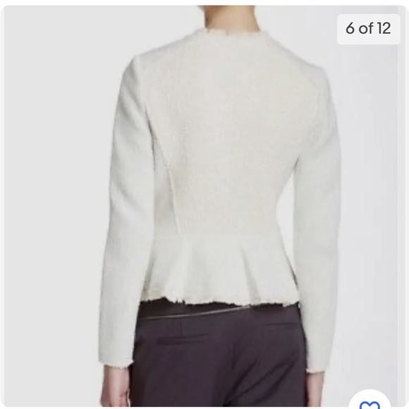 Rebecca Taylor Ivory Tweed Peplum Jacket Size 0.  Good condition - Picture 2 of 7